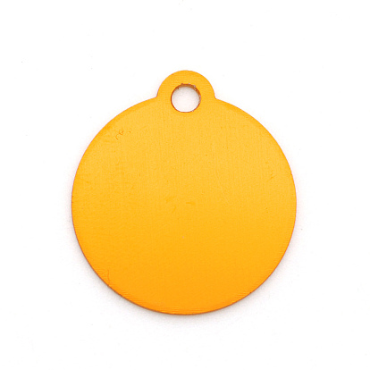 Colored Aluminum Pendants, Laser Cut, Double Sided Dog Pet Name Phone Number ID Tag Charm, Flat Round