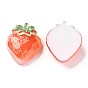 Transparent Resin Decoden Cabochons, Strawberry