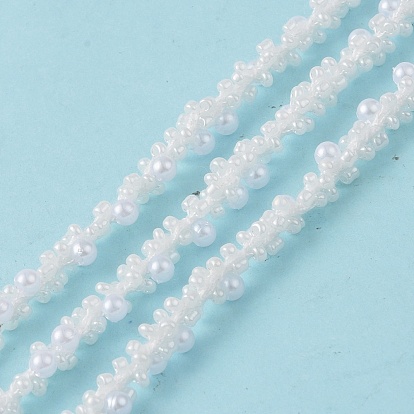 Plastic Seed Beaded Chains, with Spool