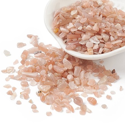 Natural Peach Moonstone Chips Beads, No Hole