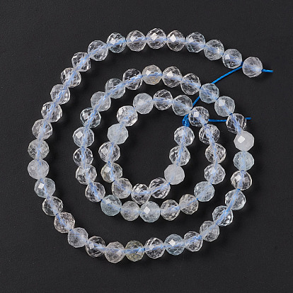Brins de perles en cristal de topaze naturelle, facette, ronde