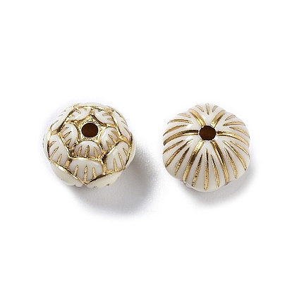 Perles acryliques opaques, métal enlacée, bourgeon de lotus
