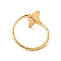 201 Stainless Steel Double Whale Tail Finger Ring for Women