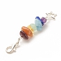 Chakra Theme Natural Gemstone Pendant Decorations, with Alloy Lobster Claw Clasps, Tibetan Style Star Pendant