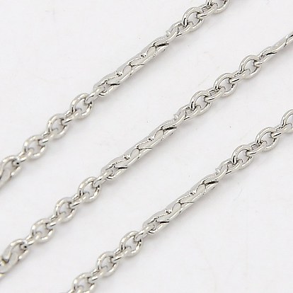 304 Stainless Steel Cable Chains, Decorative Chain, with Rectangle Connector, Soldered, 2x2mm