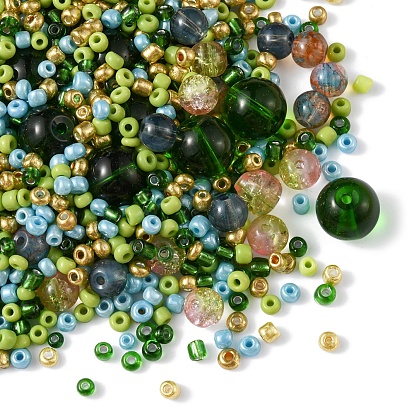 DIY Glass Beads Jewelry Making Finding Kit, Including Glass & Seed Round Beads