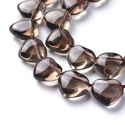 Perlas de cuarzo ahumado naturales hebras, Grado A, corazón