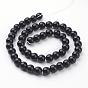 Synthetic Black Stone Beads Strands, Dyed, Round, Black