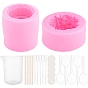 Olycraft DIY Multilayer Cake Fondant Molds Kits, Including Wooden Craft Sticks, Plastic Pipettes, Latex Finger Cots, Plastic Measuring Cup, Plastic Spoons