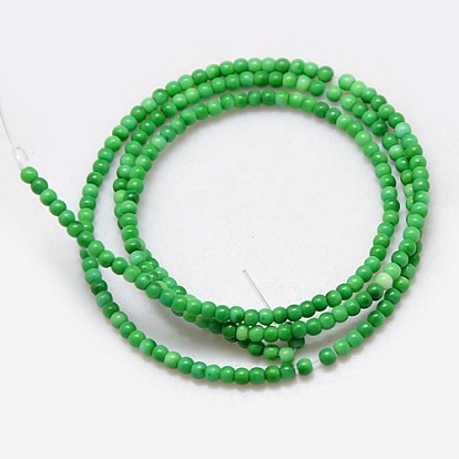 Synthetic Fossil Beads Strands, Dyed & Heated, Round, 2mm, Hole: 1mm, about 200pcs/strand, 15.74 inch