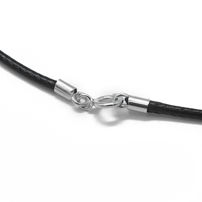 Воском ожерелья шнура делает, с 925 застежками из стерлингового серебра с пружинными кольцами