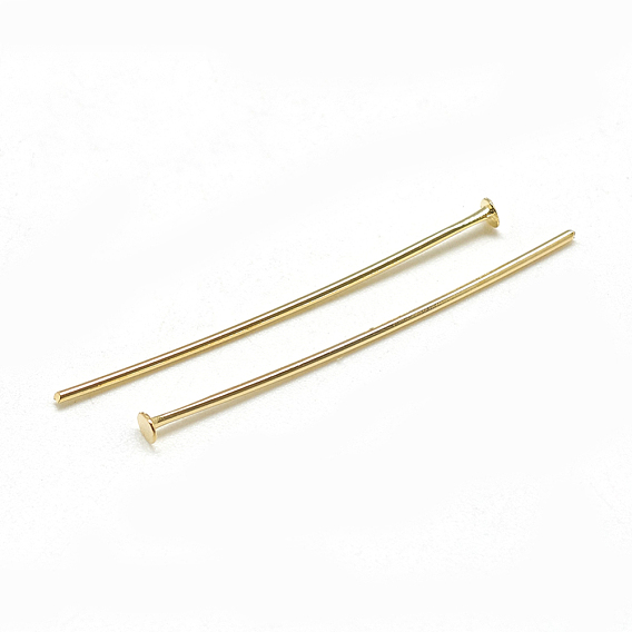 Brass Flat Head Pins, Real 18K Gold Plated