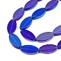 Painted Transparent Glass Beads Strands, Oval