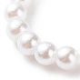 Plastic Imitation Pearl & Millefiori Glass Beaded Finger Ring Bracelet Necklace, Jewelry Set for Women