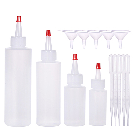Plastic Glue Bottles Makings, with Plastic Dropper, Bottle Caps, Funnel Hopper