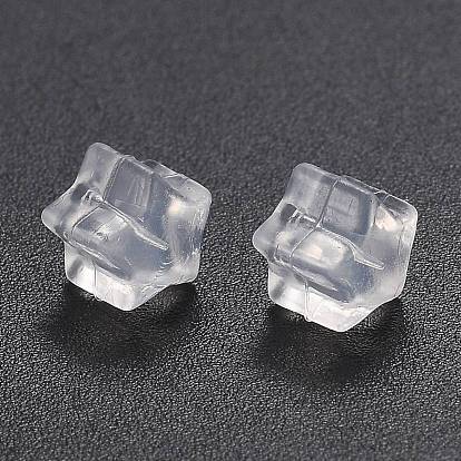Transparent Silicone Ear Nuts, Earring Backs, Star