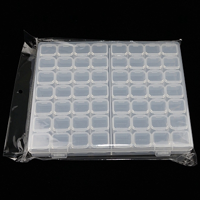 Прозрачный пластик 56 сетки контейнеры для зерен, с отдельными бутылками и крышками, каждый ряд 8 сетки, прямоугольные
