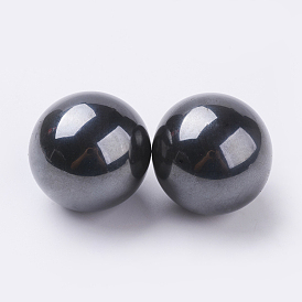 Magnetic Synthetic Hematite Beads, Gemstone Sphere, No Hole/Undrilled, Round