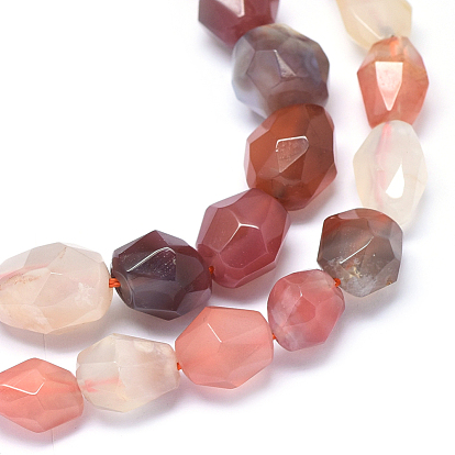 Natural Carnelian Agate Beads Strands, Oval, Faceted