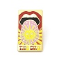 Солнце с эмалевыми штифтами для губ, прямоугольный значок из золотого сплава для рюкзака