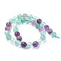 Natural Fluorite Beads Strands, Faceted, Round