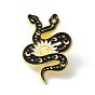 Serpent avec broche en émail cool art noir soleil, broche en alliage émaillé pour vêtements de sacs à dos, or