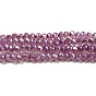 Brins de perles de verre peint à cuisson transparente, couleur ab , facette, ronde