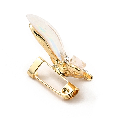 Crystal Rhinestone Dragonfly with Resin Lapel Pin, Alloy Brooch for Women, Cadmium Free & Lead Free
