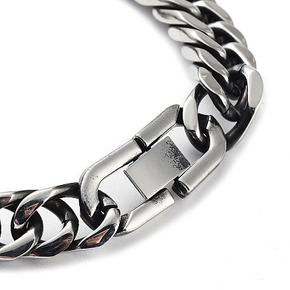 304 Stainless Steel Cuban Link Chains Bracelets for Men