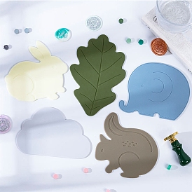 Silicone Wax Seal Mats, for Wax Seal Stamp, Elephant/Squirrel/Rabbit/Leaf/Cloud Pattern