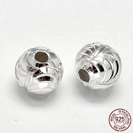 Fancy Cut 925 Sterling Silver Round Beads