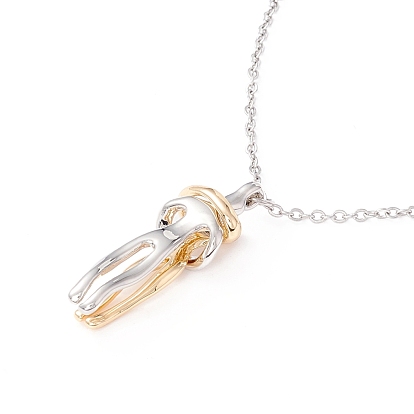 Collier pendentif amour infini humain étreignant pour la saint valentin, collier pendentif en forme d'étreinte bicolore pour femme