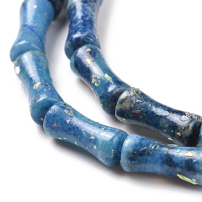 Natural Dolomite & Synthetic Opal Beads Strands, Dyed, Bamboo Stick