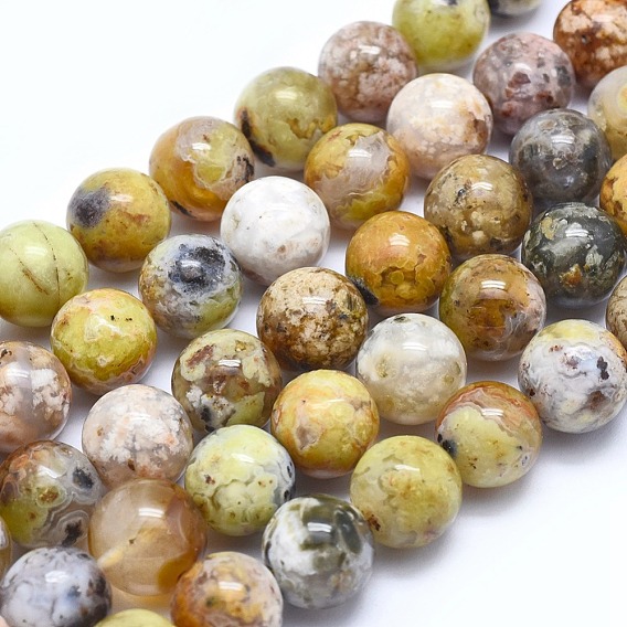 Natural Yellow Opal Beads Strands, Round