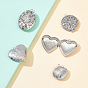 BENECREAT 20Pcs 5 Style 316 Stainless Steel Locket Pendants, Photo Frame Charms for Necklaces, Heart