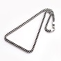 Trendy 304 Stainless Steel Curb Chain Necklace, with Lobster Claw Clasps, 23.6 inch