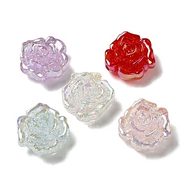 Perles acryliques transparentes et craquelées, rose