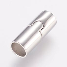 304 Stainless Steel Magnetic Clasps with Glue-in Ends, Ion Plating (IP), Column