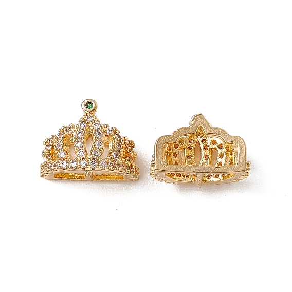 Brass Micro Pave Cubic Zirconia Charms, Crown Charm