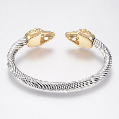 304 manchette en acier inoxydable bracelets bracelets de couple, crane