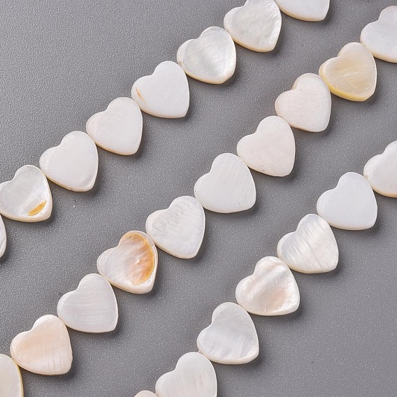 Natural Freshwater Shell Beads Strands, Heart