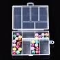 Rectangle Polypropylene(PP) Bead Storage Container, 6 Compartment Organizer Boxes, with Hinged Lid, for Beads Small Accessories