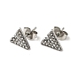Crystal Rhinestone Triangle Stud Earrings with 316 Surgical Stainless Steel Pins, 304 Stainless Steel Jewelry for Women