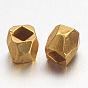 Brass Spacer Beads, Faceted, Column, 3x3mm, Hole: 1.5mm