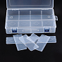 Plastic Bead Storage Containers, 10 Compartments, Rectangle, 20x30x6.3cm