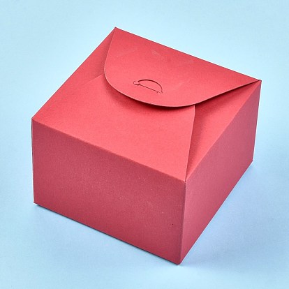 Складная коробка из крафт-бумаги, подарочная упаковка, контейнер для кексов для выпечки, квадратный