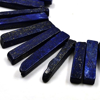 Puce lapis-lazuli naturel diplômés perles brins, 23~62x10~12x4~6mm, Trou: 2mm, Environ 38 pcs/chapelet, 15.3 pouce