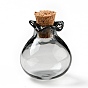 Lucky Bag Shape Glass Cork Bottles Ornament, Glass Empty Wishing Bottles, DIY Vials for Pendant Decorations