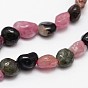 Nuggets Natural Tourmaline Beads Strands, Tumbled Stone, 5~8x5~8mm, Hole: 1mm, about 15.5 inch