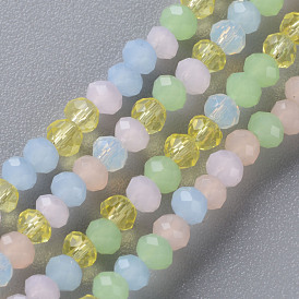 Chapelets de perles en verre transparentes  , facettes rondelle